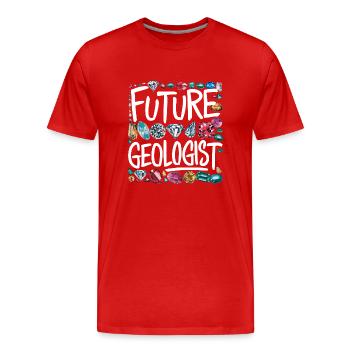 Carrière de futur géologue - T-shirt bio Premium Homme - rouge - Devant - Damien (186cm)