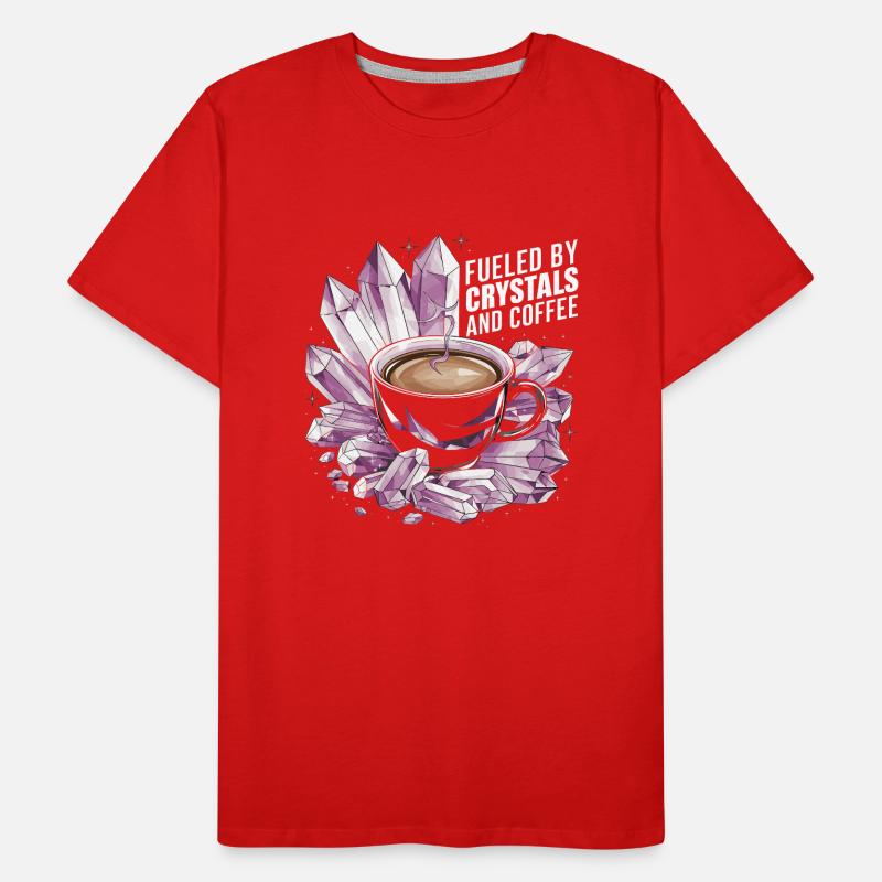 Strength through crystals and caffeine Men's Premium Organic T-Shirt