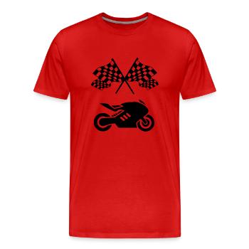 Motorcycle - Men's Premium Organic T-Shirt - red - Front - Damien (186cm)
