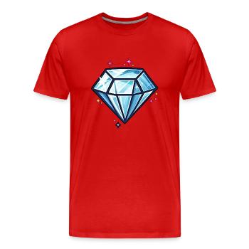 Glitter Diamond - Men's Premium Organic T-Shirt - red - Front - Damien (186cm)