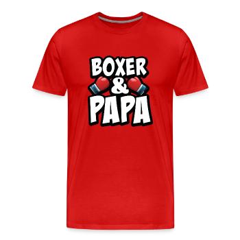 Papa Boxer Geschenk - Männer Premium Bio T-Shirt - Rot - Vorne - Damien (186cm)