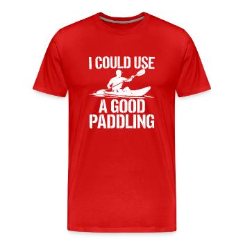 Pagayer avec passion - T-shirt bio Premium Homme - rouge - Devant - Damien (186cm)