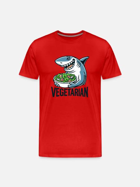 Vegetarian shark - Men's Premium Organic T-Shirt - red