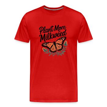 Mehr Seidenpflanzen für Schmetterlinge - Männer Premium Bio T-Shirt - Rot - Vorne - Damien (186cm)