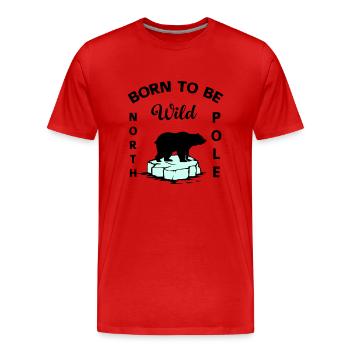 Ours polaire Wilderness Antarctique - T-shirt bio Premium Homme - rouge - Devant - Damien (186cm)