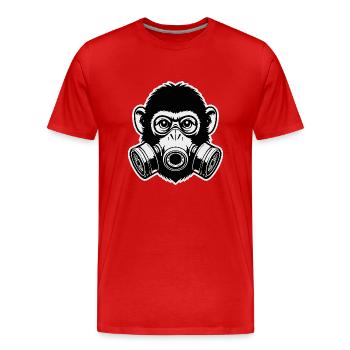 Masque à gaz de singe - T-shirt bio Premium Homme - rouge - Devant - Damien (186cm)