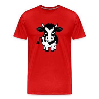 Sassy Cow - Men's Premium Organic T-Shirt - red - Front - Damien (186cm)