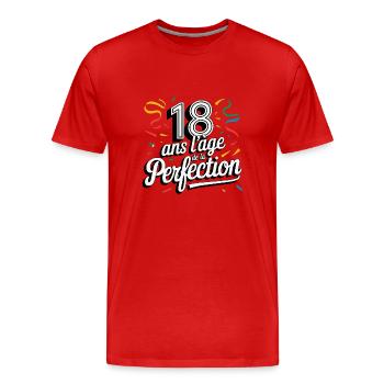 18 ans anniversaire 18 anniversaire cadeau 18 ans - T-shirt bio Premium Homme - rouge - Devant - Damien (186cm)