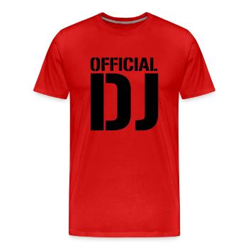 DJ officiel - T-shirt bio Premium Homme - rouge - Devant - Damien (186cm)