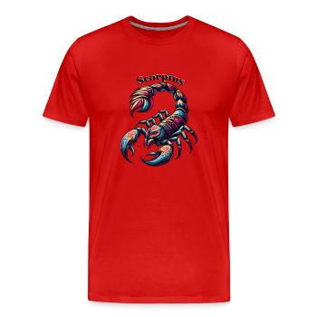 Scorpion Scorpion coloré - T-shirt bio Premium Homme - rouge - Devant - Damien (186cm)