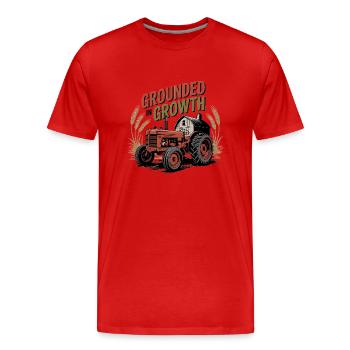 Ancré dans la croissance - T-shirt bio Premium Homme - rouge - Devant - Damien (186cm)