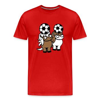Chevaux Football Équipe Ballon Jeu En-tête Club Fan - T-shirt bio Premium Homme - rouge - Devant - Damien (186cm)