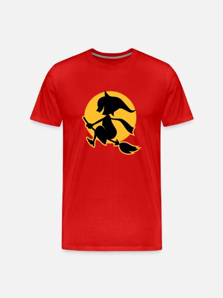 vl034b_hexe_2c - Männer Premium Bio T-Shirt - Rot