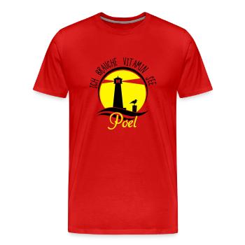 Vitamin See Poel - Männer Premium Bio T-Shirt - Rot - Vorne - Damien (186cm)