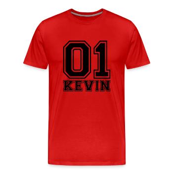 Kevin - Name - Männer Premium Bio T-Shirt - Rot - Vorne - Damien (186cm)