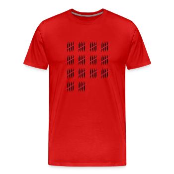 70 - Männer Premium Bio T-Shirt - Rot - Vorne - Damien (186cm)