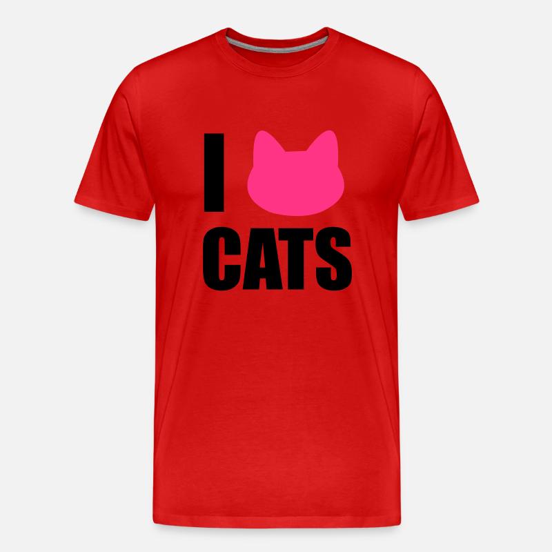 katze - Männer Premium Bio T-Shirt - Rot