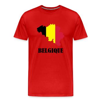 belgique - T-shirt bio Premium Homme - rouge - Devant - Damien (186cm)
