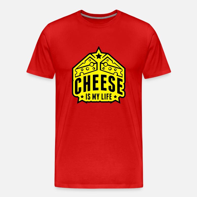 cheese_is_my_life_dc2 - Männer Premium Bio T-Shirt - Rot