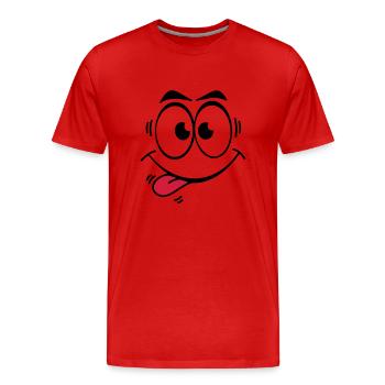 Gesicht Zunge 2 - Männer Premium Bio T-Shirt - Rot - Vorne - Damien (186cm)
