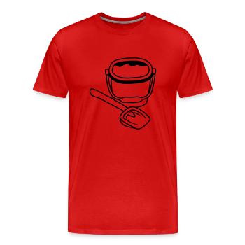 clip art fun sand red bucket shovel sandbox - Men's Premium Organic T-Shirt - red - Front - Damien (186cm)