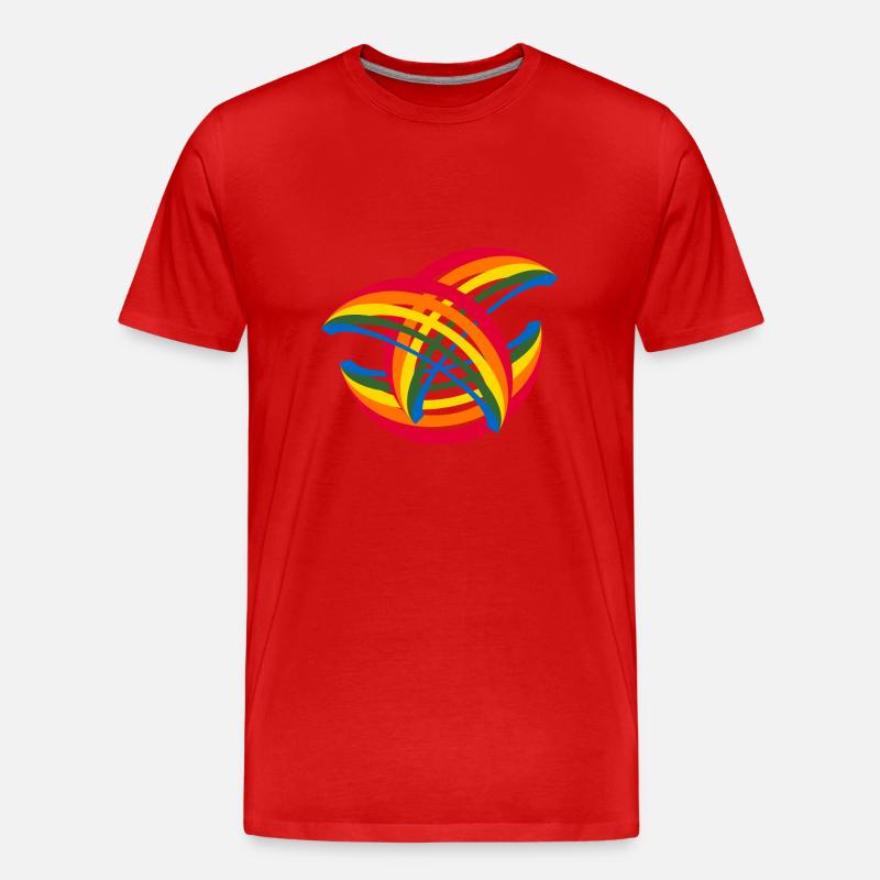 kreis regenbogen regenbogen - Männer Premium Bio T-Shirt - Rot