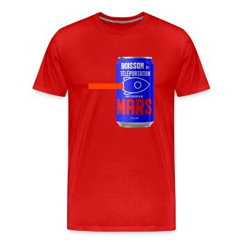 boisson de téléportation pour voyager vers Mars - T-shirt bio Premium Homme - rouge - Devant - Damien (186cm)