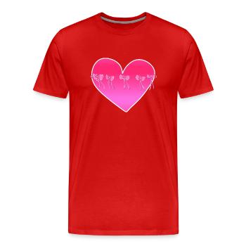 herz schleifen rosa symbol liebe - Männer Premium Bio T-Shirt - Rot - Vorne - Damien (186cm)