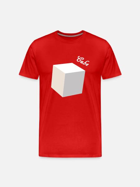 Cube 3D weiß - Männer Premium Bio T-Shirt - Rot