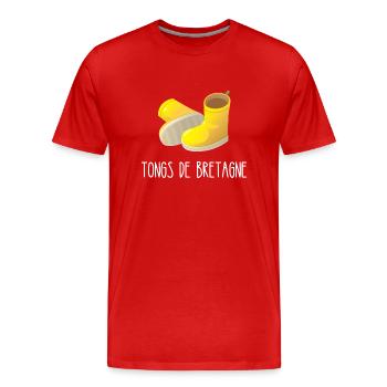 tongs de bretagne - T-shirt bio Premium Homme - rouge - Devant - Damien (186cm)