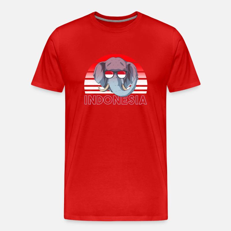 Indonesien - Männer Premium Bio T-Shirt - Rot