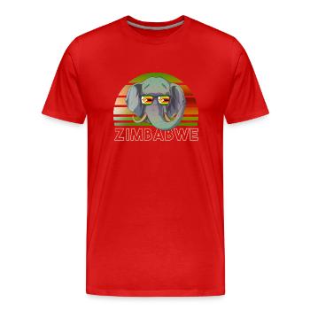 Zimbabwe - Men's Premium Organic T-Shirt - red - Front - Damien (186cm)