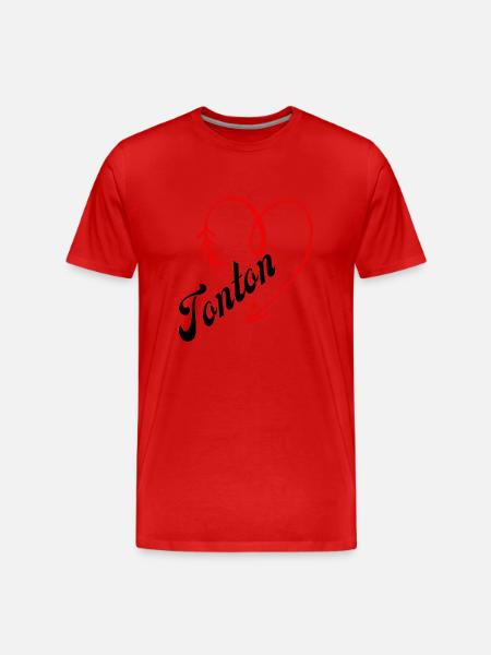 tonton cœur - T-shirt bio Premium Homme - rouge