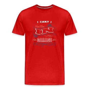 bday baseballgift aircraft mechanic tools - T-shirt bio Premium Homme - rouge - Devant - Damien (186cm)
