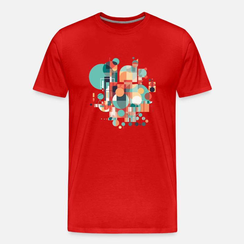 Abstraktes Muster - Männer Premium Bio T-Shirt - Rot