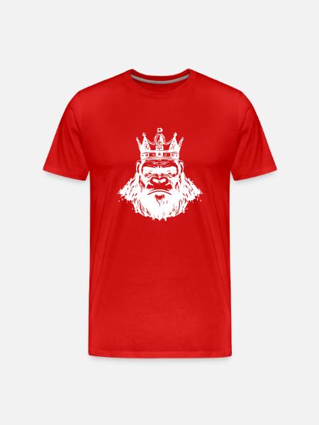 Gorilla Crown Head King - Men's Premium Organic T-Shirt - red
