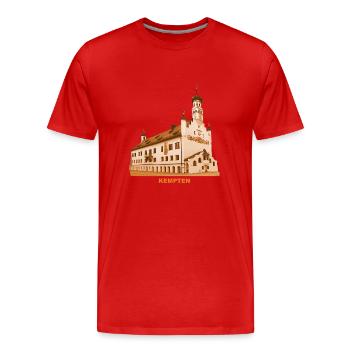 Hôtel de ville de Kempten, Allgäu, Souabe, Bavière - T-shirt bio Premium Homme - rouge - Devant - Damien (186cm)