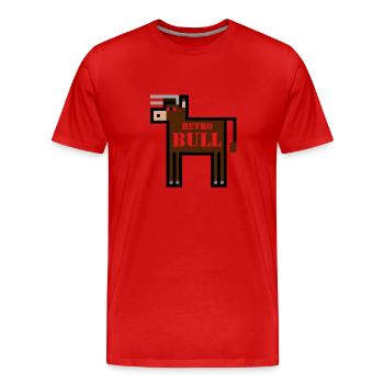 Rétro Bull - T-shirt bio Premium Homme - rouge - Devant - Damien (186cm)