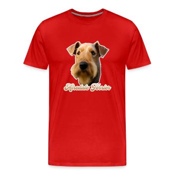 Airedale Terrier - T-shirt bio Premium Homme - rouge - Devant - Damien (186cm)