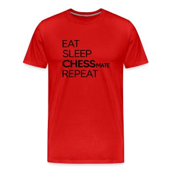 Échec et mat Joueur d’échecs Maître d’échecs - T-shirt bio Premium Homme - rouge - Devant - Damien (186cm)