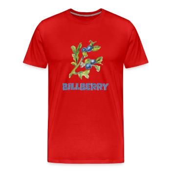 HEIDELBEERE BILLBERRY - Männer Premium Bio T-Shirt - Rot - Vorne - Damien (186cm)