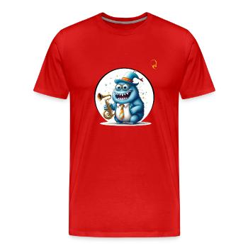 TROMPETER-MONSTER - Männer Premium Bio T-Shirt - Rot - Vorne - Damien (186cm)