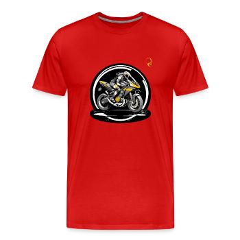 MEIN MASCHINE - Männer Premium Bio T-Shirt - Rot - Vorne - Damien (186cm)