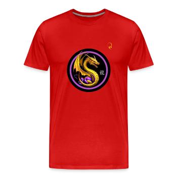 CHINESISCHER DRACHE - Männer Premium Bio T-Shirt - Rot - Vorne - Damien (186cm)