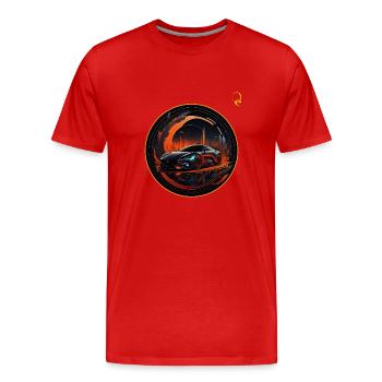 MEIN TRAUMAUTO - Männer Premium Bio T-Shirt - Rot - Vorne - Damien (186cm)