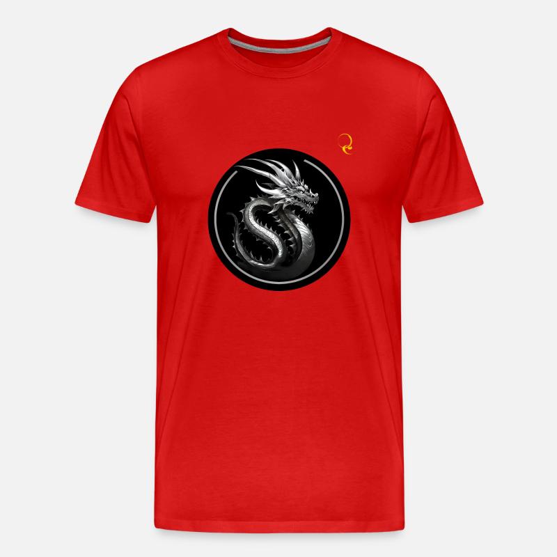 DER GROSSE DRACHE - Männer Premium Bio T-Shirt - Rot