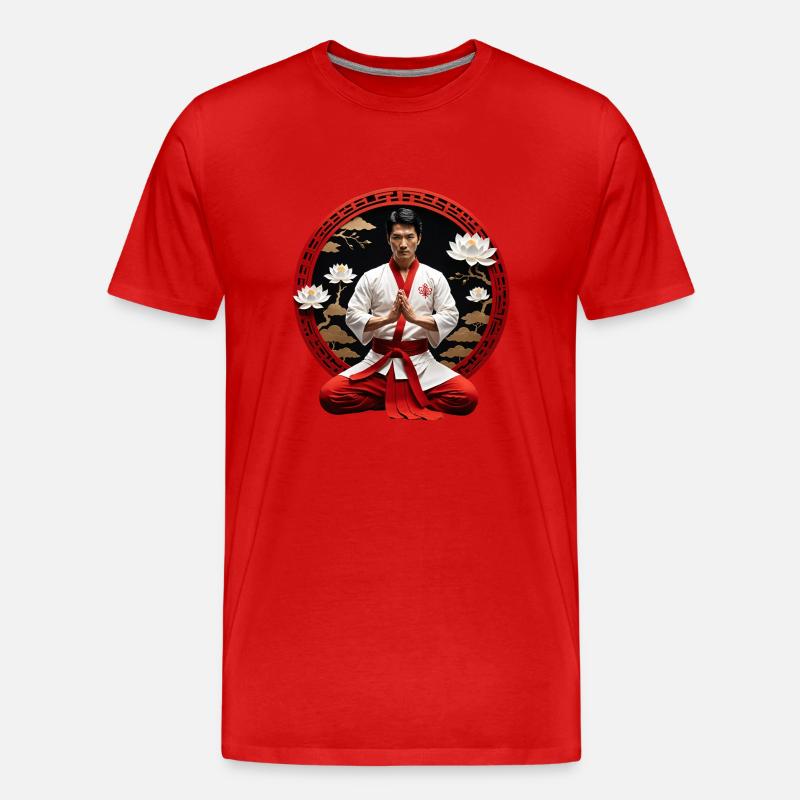 Innerer Frieden mit Kung Fu - Männer Premium Bio T-Shirt - Rot