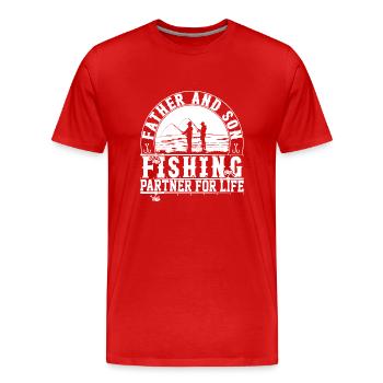 fish, fish, fishing, lake, sea, fishing, fauna, exotic - Men's Premium Organic T-Shirt - red - Front - Damien (186cm)