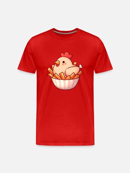 Chicken - Chicken - Fries - Men's Premium Organic T-Shirt - red