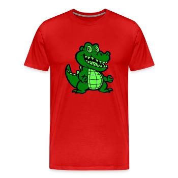 Crocodile Animal Comic - Men's Premium Organic T-Shirt - red - Front - Damien (186cm)
